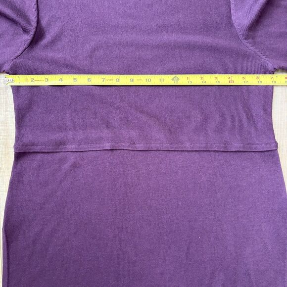 J. Jill Womens Wool Blend Knit Grace Tunic Sweater Size M Purple Side Slits NEW - Picture 12 of 12